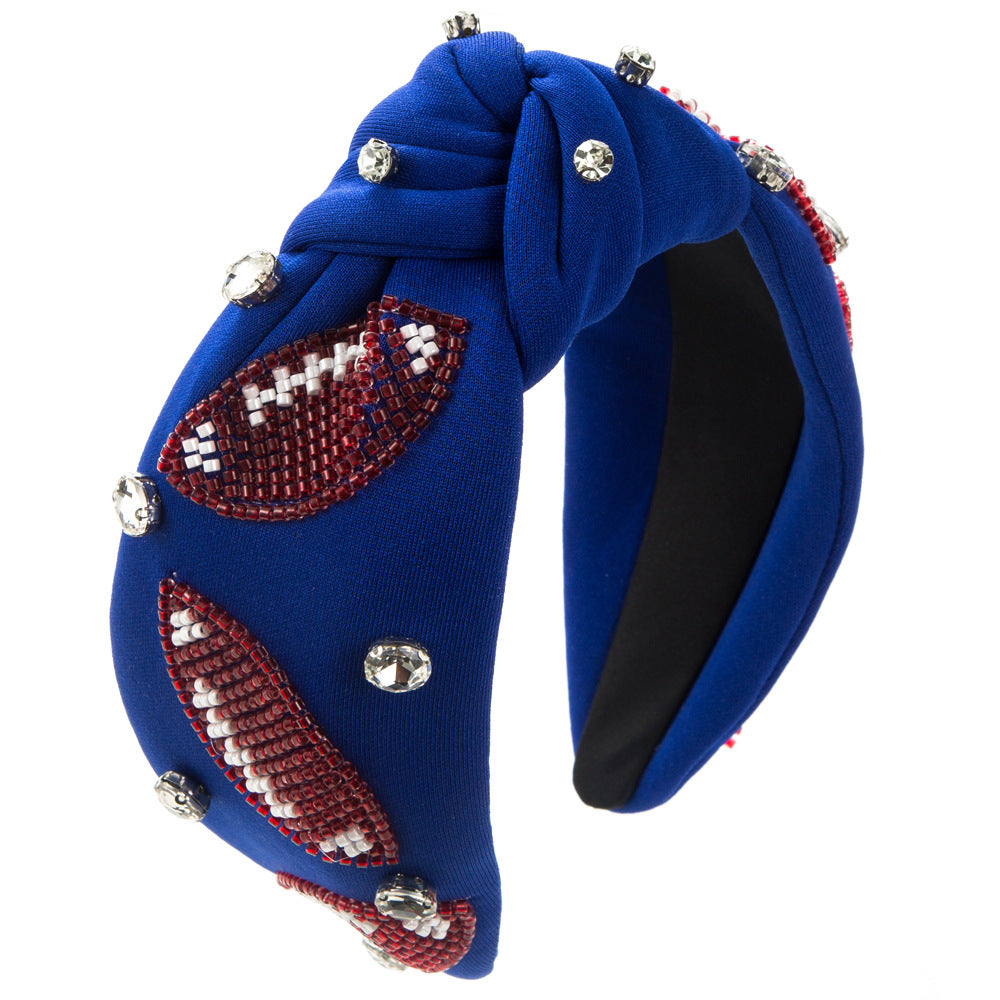 Wholesale High Quality Rhinestone Hand-sewn Football Pearl Headband